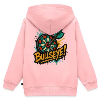 Dart Bullseye - Kinder Premium Organic Zip Hoodie - Rosa - Hinten - AI Model Kid Female (0cm)