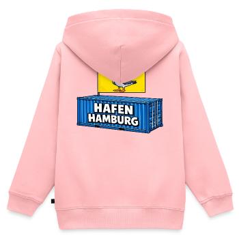 Hafen Hamburg Cartoon Container - Kinder Premium Organic Zip Hoodie - Rosa - Hinten - AI Model Kid Female (0cm)