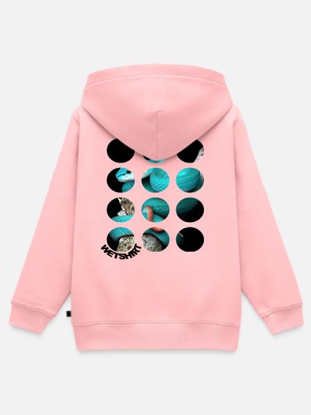 T-Shirt-Design mit serpentoptischem Effekt - Kinder Premium Organic Zip Hoodie - Rosa