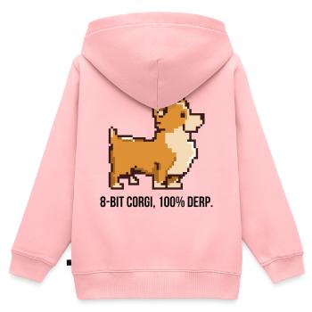 8-Bit Pixel Corgi T-Shirt - Kinder Premium Organic Zip Hoodie - Rosa - Hinten - AI Model Kid Female (0cm)