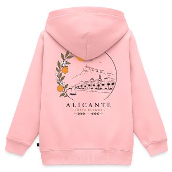Alicante Küste - Kinder Premium Organic Zip Hoodie - Rosa - Hinten - AI Model Kid Female (0cm)