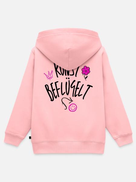 Kunst beflügelt – Pink-schwarzes Graffiti-Motiv - Kinder Premium Organic Zip Hoodie - Rosa
