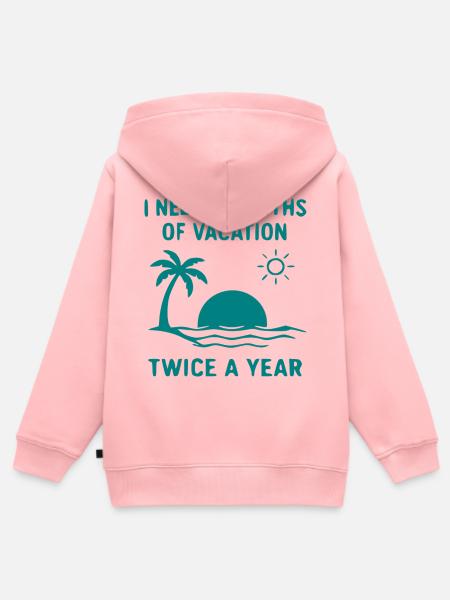 Sechs Monate Urlaub zweimal jährlich - Kinder Premium Organic Zip Hoodie - Rosa