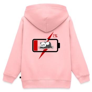 Panda Nickerchen unter Red Bolt - Kinder Premium Organic Zip Hoodie - Rosa - Hinten - AI Model Kid Female (0cm)