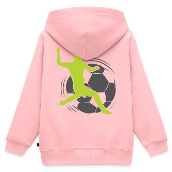 Frauenfussball - Fussballerin - Kinder Premium Organic Zip Hoodie - Rosa - Hinten - AI Model Kid Female (0cm)
