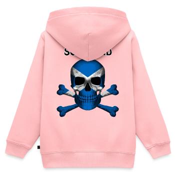 Skull Jolly Roger Pirate Flag Scotland R6Z - Kinder Premium Organic Zip Hoodie - Rosa - Hinten - AI Model Kid Female (0cm)