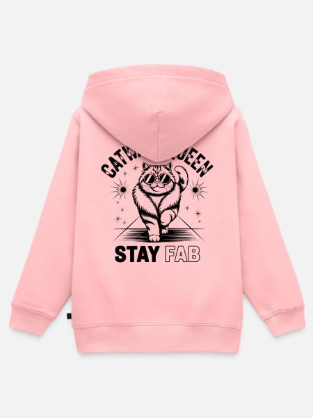 Catwalk Queen Stay Fab - Kinder Premium Organic Zip Hoodie - Rosa