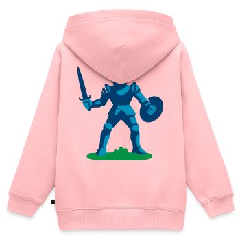Wächter des Ritterwegs - Kinder Premium Organic Zip Hoodie - Rosa - Hinten - AI Model Kid Female (0cm)