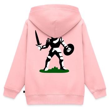 Ritter Spielzeug - Kinder Premium Organic Zip Hoodie - Rosa - Hinten - AI Model Kid Female (0cm)