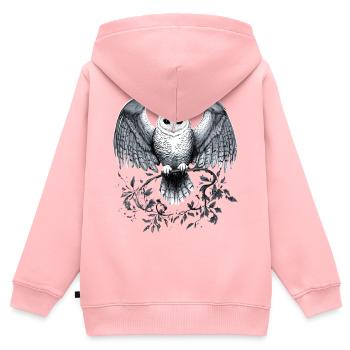 Magische Schneeule - Kinder Premium Organic Zip Hoodie - Rosa - Hinten - AI Model Kid Female (0cm)