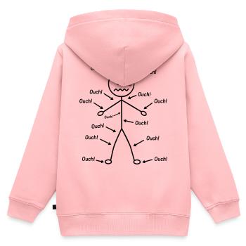 Humour Santé - J'ai pain tout ouch - Kids Premium Organic Zip-up Hoodie - rose - Back - AI Model Kid Female (0cm)