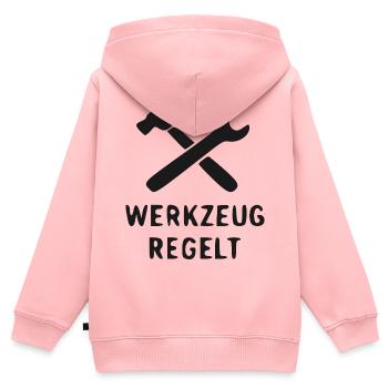 Werkzeug Regelt Design - Kinder Premium Organic Zip Hoodie - Rosa - Hinten - AI Model Kid Female (0cm)