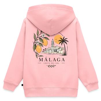 Málaga Küstenparadies - Kinder Premium Organic Zip Hoodie - Rosa - Hinten - AI Model Kid Female (0cm)