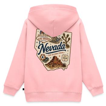 Nevada Silver State Vintage Las Vegas Aufkleber - Kinder Premium Organic Zip Hoodie - Rosa - Hinten - AI Model Kid Female (0cm)