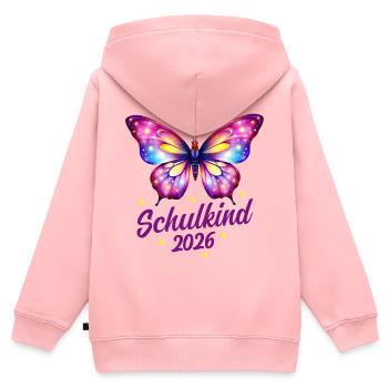 Schulkind 2026 Schmetterling Einschulung 1. Klasse - Kinder Premium Organic Zip Hoodie - Rosa - Hinten - AI Model Kid Female (0cm)