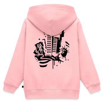 Ein New York City Design im Graffiti Stil - Kinder Premium Organic Zip Hoodie - Rosa - Hinten - AI Model Kid Female (0cm)
