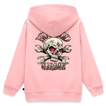 Hot Rod Garage V8 - Kinder Premium Organic Zip Hoodie - Rosa - Hinten - AI Model Kid Female (0cm)