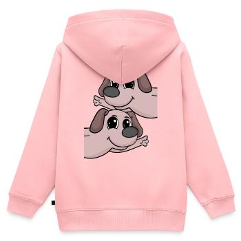 Hund hunde - Kinder Premium Organic Zip Hoodie - Rosa - Hinten - AI Model Kid Female (0cm)