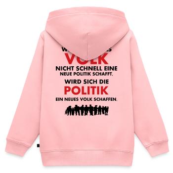 Das Volk und die Politik - Kinder Premium Organic Zip Hoodie - Rosa - Hinten - AI Model Kid Female (0cm)
