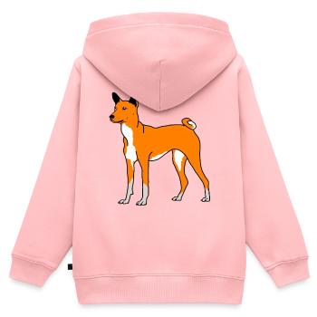 Ingwer Hündchen - Kinder Premium Organic Zip Hoodie - Rosa - Hinten - AI Model Kid Female (0cm)
