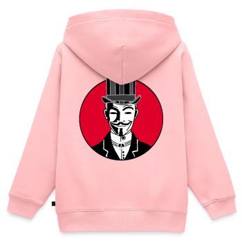 Vintage Anonym - Kinder Premium Organic Zip Hoodie - Rosa - Hinten - AI Model Kid Female (0cm)