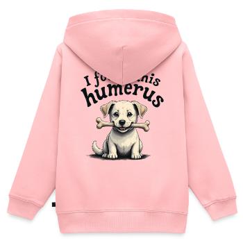 Ich habe diesen Humerus gefunden - Kinder Premium Organic Zip Hoodie - Rosa - Hinten - AI Model Kid Female (0cm)