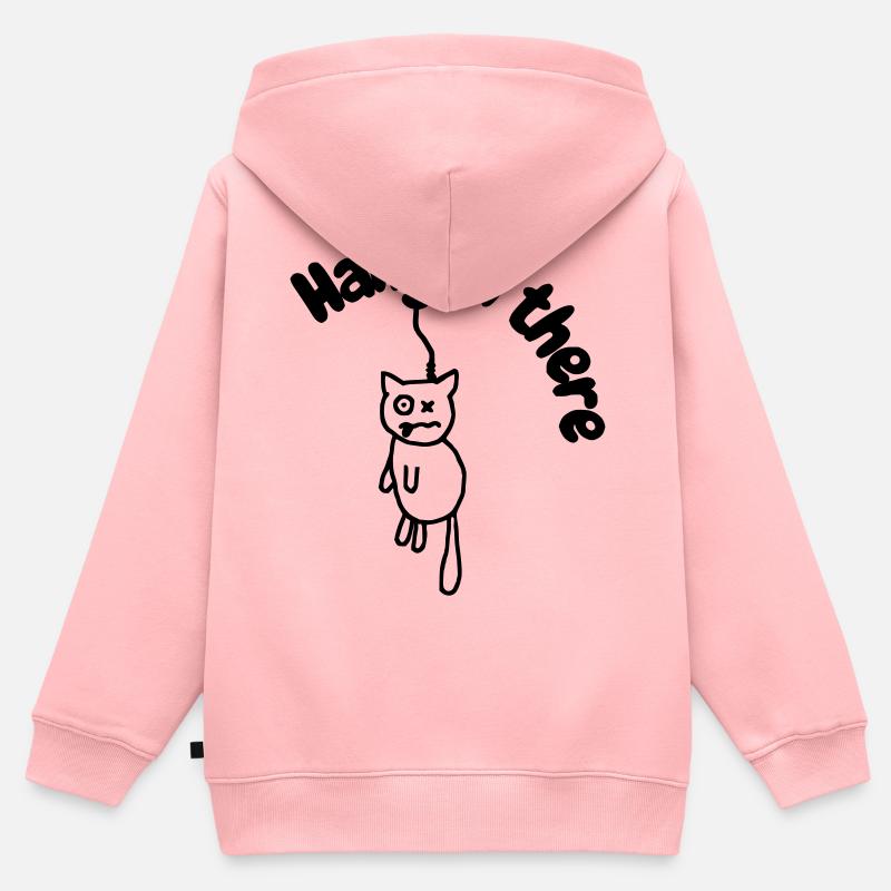 Hanginthere3 - Sweat Premium à capuche zippé enfant bio - rose