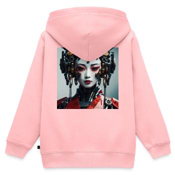 Stimpson - I`m AI Cover - Kinder Premium Organic Zip Hoodie - Rosa - Hinten - AI Model Kid Female (0cm)