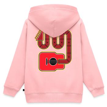 Rote Abstract Shape Gitarre - Kinder Premium Organic Zip Hoodie - Rosa - Hinten - AI Model Kid Female (0cm)