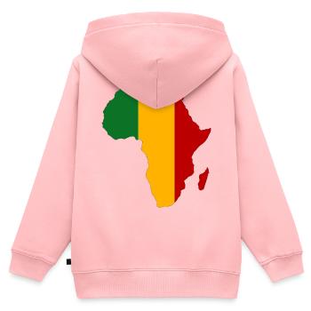 Mali Drapeau Afrique - Sweat Premium à capuche zippé enfant bio - rose - Dos - AI Model Kid Female (0cm)