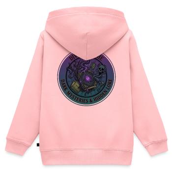 Romance sombre - Sweat Premium à capuche zippé enfant bio - rose - Dos - AI Model Kid Female (0cm)
