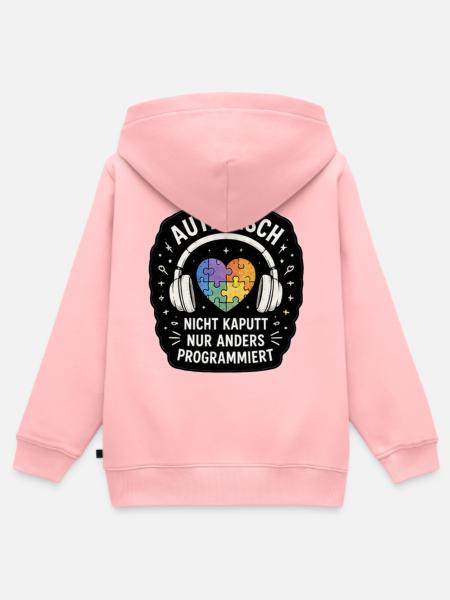 Autistisch: Nicht Kaputt, Anders Programmieren - Kinder Premium Organic Zip Hoodie - Rosa