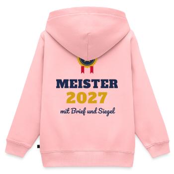 Meister 2027 – mit Brief und Siegel Meisterbrief - Kinder Premium Organic Zip Hoodie - Rosa - Hinten - AI Model Kid Female (0cm)
