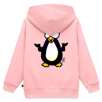 Manchot - Sweat Premium à capuche zippé enfant bio - rose - Dos - AI Model Kid Female (0cm)