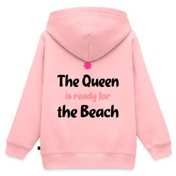 strand - Kinder Premium Organic Zip Hoodie - Rosa - Hinten - AI Model Kid Female (0cm)