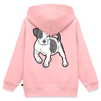 hund - Kinder Premium Organic Zip Hoodie - Rosa - Hinten - AI Model Kid Female (0cm)