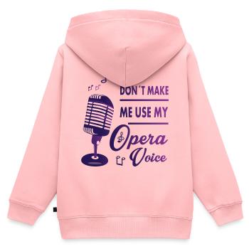 Ma voix d’opéra - Sweat Premium à capuche zippé enfant bio - rose - Dos - AI Model Kid Female (0cm)