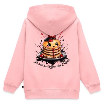Je suis la reine des crêpes, meilleure cuisinière - Sweat Premium à capuche zippé enfant bio - rose - Dos - AI Model Kid Female (0cm)
