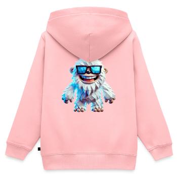 yeti cool - Sweat Premium à capuche zippé enfant bio - rose - Dos - AI Model Kid Female (0cm)