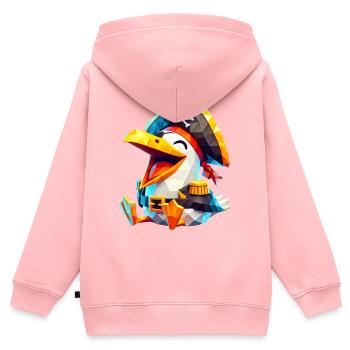 Piratenmöwe - Kinder Premium Organic Zip Hoodie - Rosa - Hinten - AI Model Kid Female (0cm)