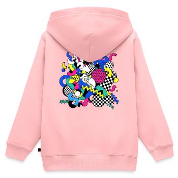 Neon Chaos Pop Art Muster - Kinder Premium Organic Zip Hoodie - Rosa - Hinten - AI Model Kid Female (0cm)