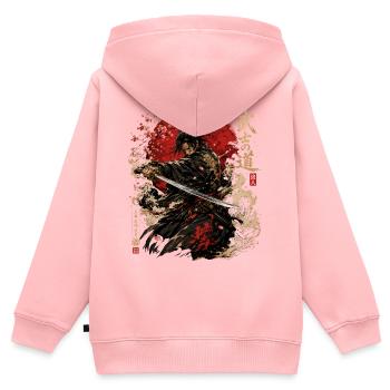 Samurai – Japan Warrior Streetwear Design - Kinder Premium Organic Zip Hoodie - Rosa - Hinten - AI Model Kid Female (0cm)