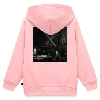 Astronomie Owl Noir Crime Animal Vintage Low Fi - Sweat Premium à capuche zippé enfant bio - rose - Dos - AI Model Kid Female (0cm)