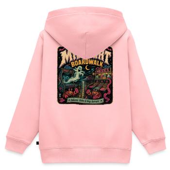 T-shirt rétro Halloween Gamer de Midnight Boardwalk - Sweat Premium à capuche zippé enfant bio - rose - Dos - AI Model Kid Female (0cm)