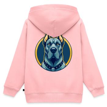 Great Dane Dog Kawaii Mascot Cartoon Clipart Logo - Kids Premium Organic Zip-up Hoodie - rose - Back - AI Model Kid Female (0cm)