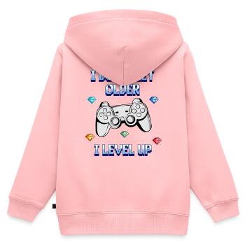 Gaming Shirt - I don't get older, I level up - Kinder Premium Organic Zip Hoodie - Rosa - Hinten - AI Model Kid Female (0cm)