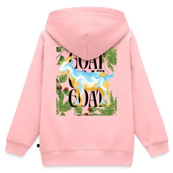 GOAT Legacy Argentina Colors Fußball-Tribute - Kinder Premium Organic Zip Hoodie - Rosa - Hinten - AI Model Kid Female (0cm)