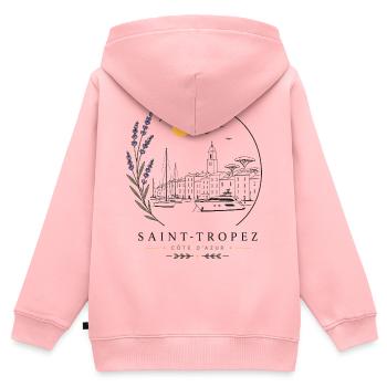 Saint-Tropez Hafen Blick - Kinder Premium Organic Zip Hoodie - Rosa - Hinten - AI Model Kid Female (0cm)