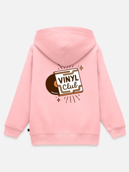 Vinyl club analog music aesthetic - Kids Premium Organic Zip-up Hoodie - rose