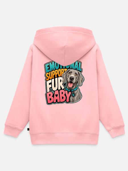 Weimaraner - Kinder Premium Organic Zip Hoodie - Rosa